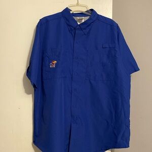 Pro Edge by Knights Apparel Men’s Jayhawks Button Down Short Sleeve Shirt